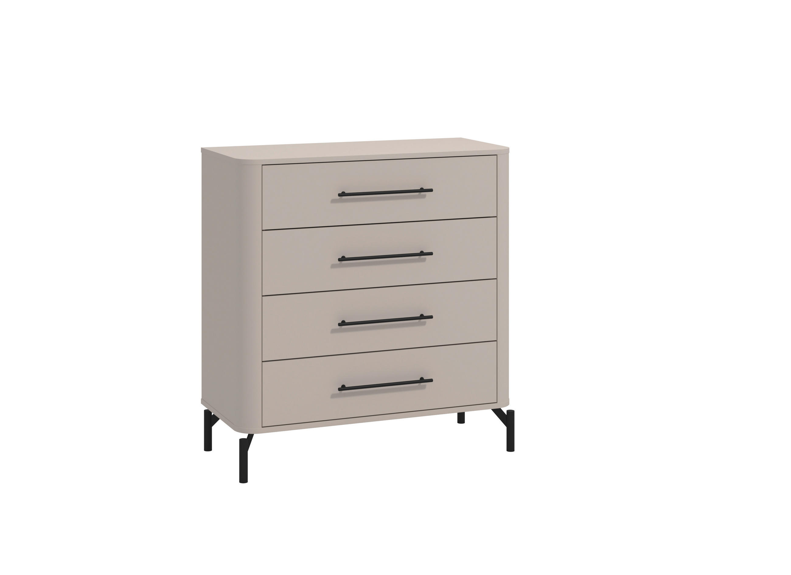 KOMÓD 90/94/40 cm  - fekete/kasmír, Basics, műanyag/faalapú anyag (90/94/40cm) - Carryhome