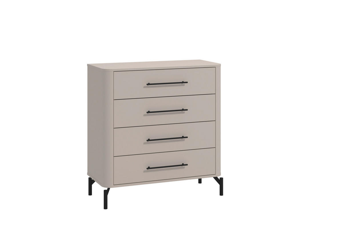 KOMÓD 90/94/40 cm  - fekete/kasmír, Basics, műanyag/faalapú anyag (90/94/40cm) - Carryhome