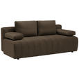 SCHLAFSOFA  in Flachgewebe Dunkelgrün  - Dunkelgrün/Schwarz, MODERN, Kunststoff/Textil (194/78-87/92cm) - Xora
