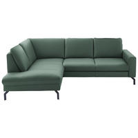 ECKSOFA in Echtleder Opal  - Opal/Schwarz, Design, Leder/Metall (194/250cm) - Beldomo Premium