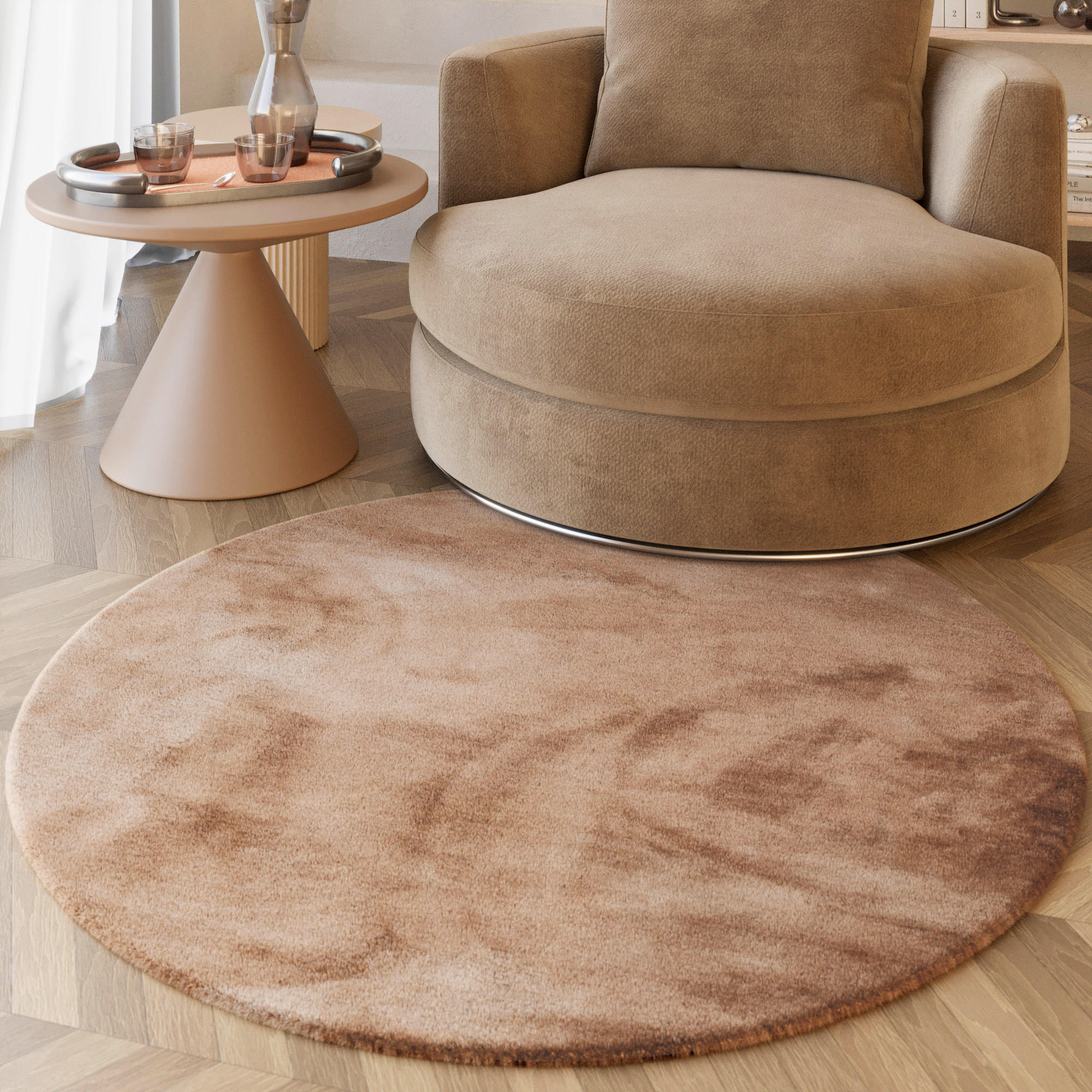 HOCHFLORTEPPICH 200/200 cm ESP-4377-08 Altrosa  - Altrosa, KONVENTIONELL, Textil (200/200cm) - Esprit