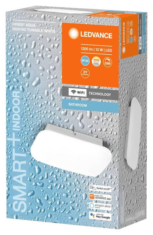 BADEZIMMER-WANDLEUCHTE Smart+ WiFi Orbis Aqua 28/16/9,4 cm   - Weiß, Design, Metall (28/16/9,4cm) - Ledvance
