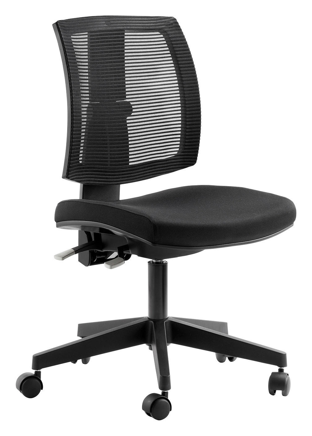 Drehstuhl in Netzbespannung, Webstoff Schwarz