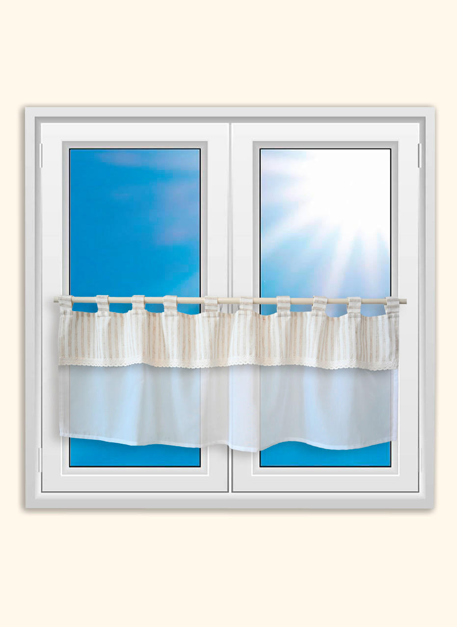 KURZGARDINE   140/48 cm   - Beige/Naturfarben, Basics, Textil (140/48cm)