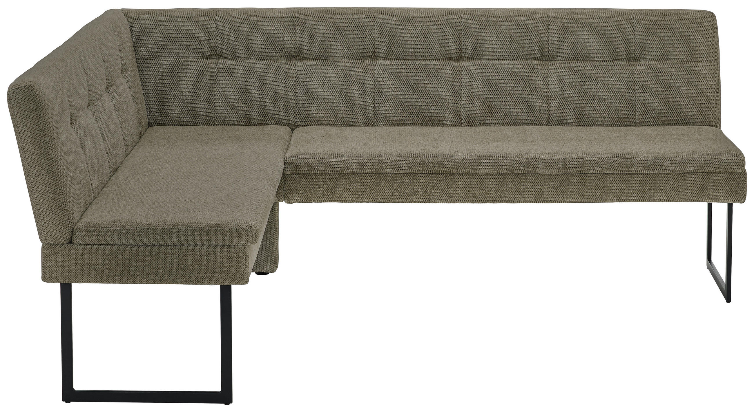 ECKBANK 155/213 cm Webstoff Taupe   - Taupe/Schwarz, Design, Textil/Metall (155/213cm) - Novel