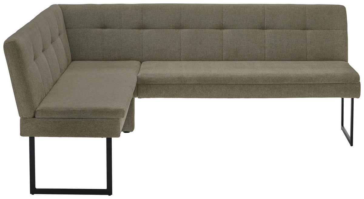 ECKBANK 155/213 cm Webstoff Taupe   - Taupe/Schwarz, Design, Textil/Metall (155/213cm) - Novel