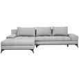 ECKSOFA Greige Webstoff  - Greige/Schwarz, Design, Textil/Metall (212/315cm) - Carryhome