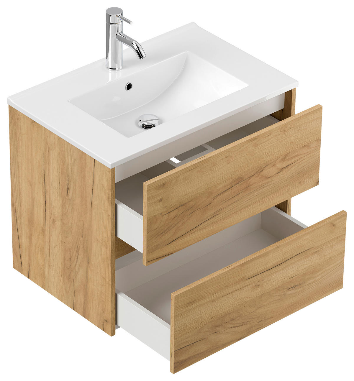 BADEZIMMER 5-teilig  in 70 cm  - Eichefarben/Weiß, Basics, Keramik/Holzwerkstoff (70cm) - MID.YOU