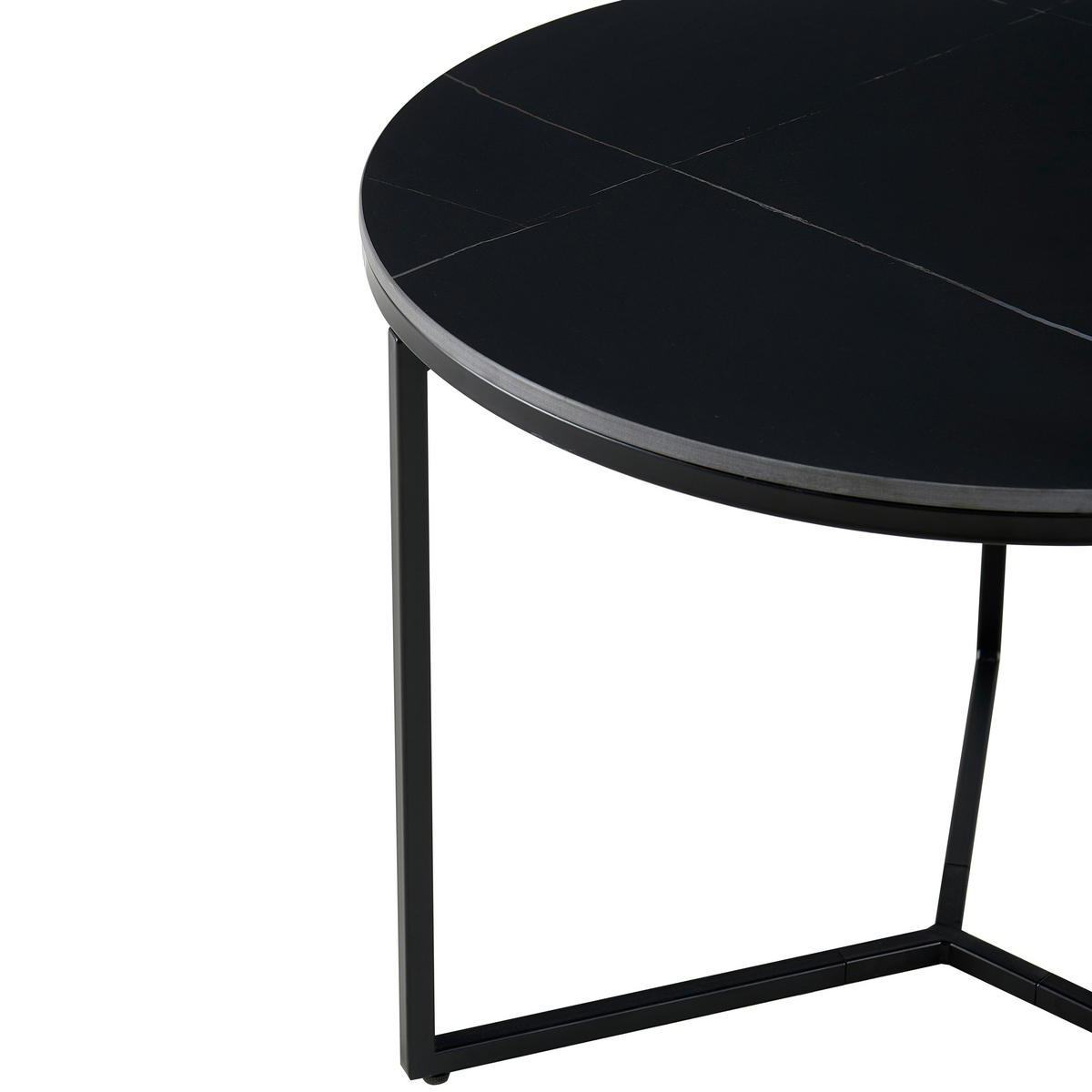 BEISTELLTISCH in Metall, Keramik 60/60/45 cm  - Schwarz, Design, Keramik/Metall (60/60/45cm) - Livetastic