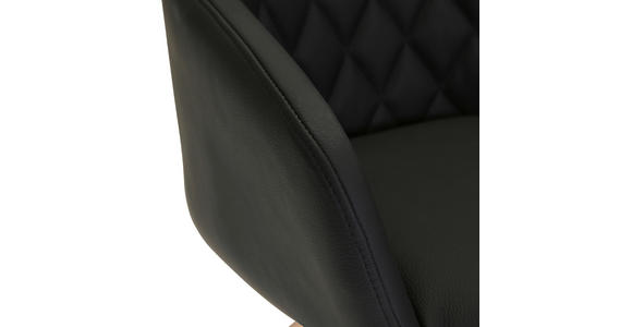 ARMLEHNSTUHL  Typenauswahl, Sitzfläche 360° drehbar, automatische Rückholfunktion  Echtleder  - Schwarz/Naturfarben, Design, Leder/Holz (60/83/65cm) - Landscape