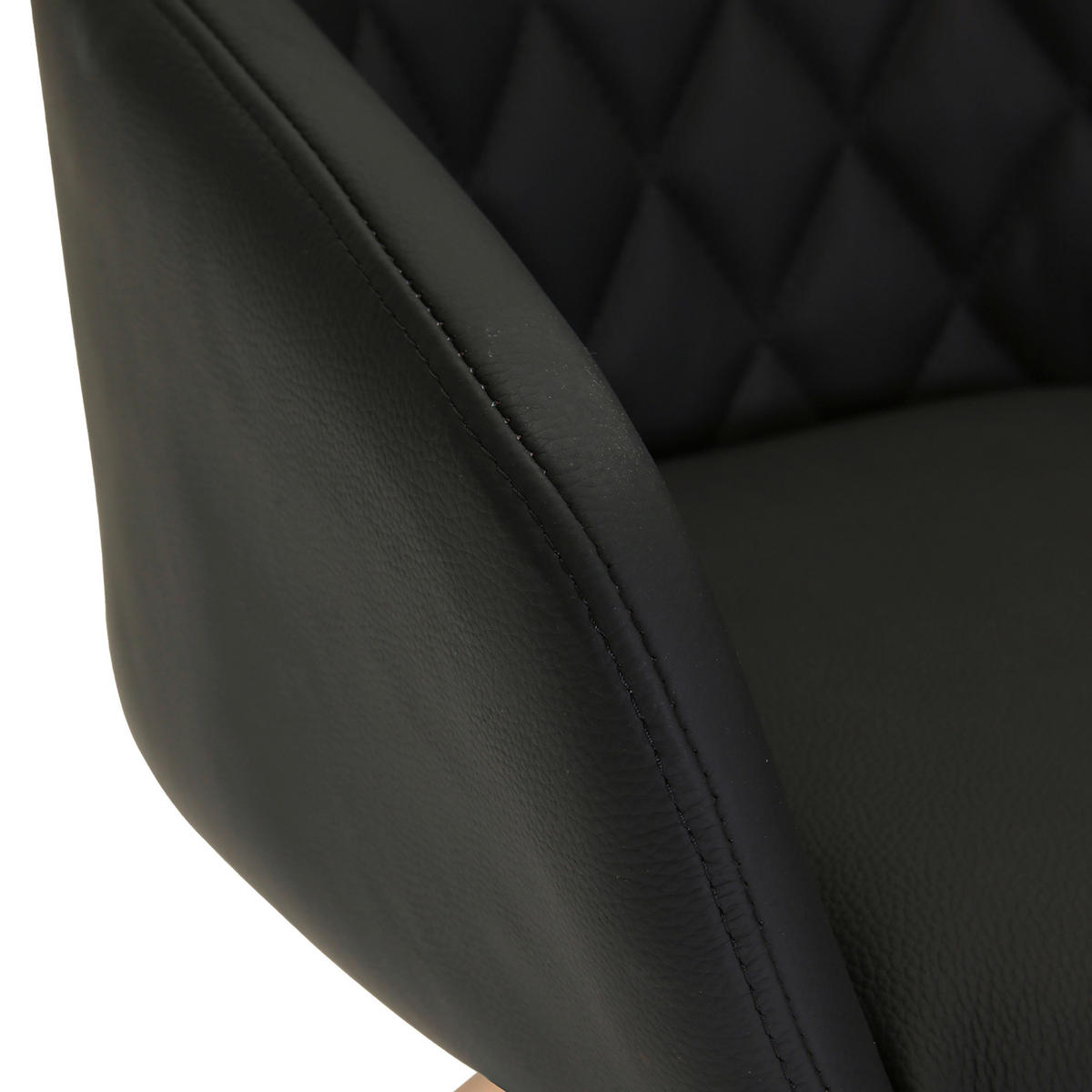 ARMLEHNSTUHL  in Echtleder pigmentiert  - Schwarz/Naturfarben, Design, Leder/Holz (60/83/65cm) - Landscape