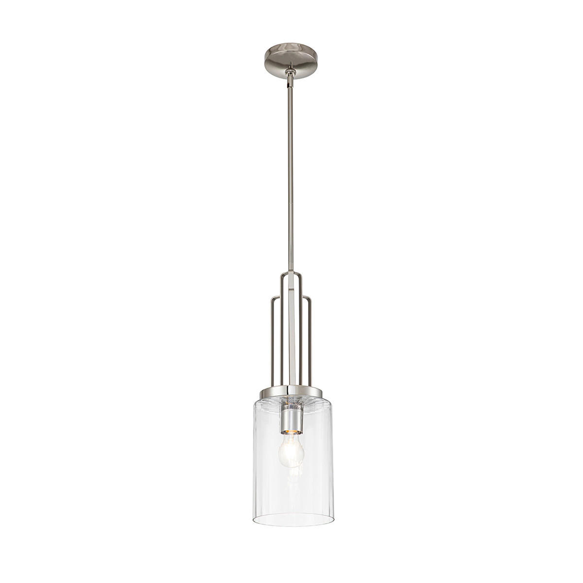 HÄNGLAMPA Elstead Kimrose 17.8/69.8 cm - nickelfärgad, Klassisk, metall/glas (17.8/69.8cm) - Elstead Lighting
