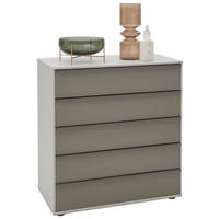 KOMODA, rjava, siva  - črna/siva, Design, kovina/steklo (80/86/43cm) - Dieter Knoll