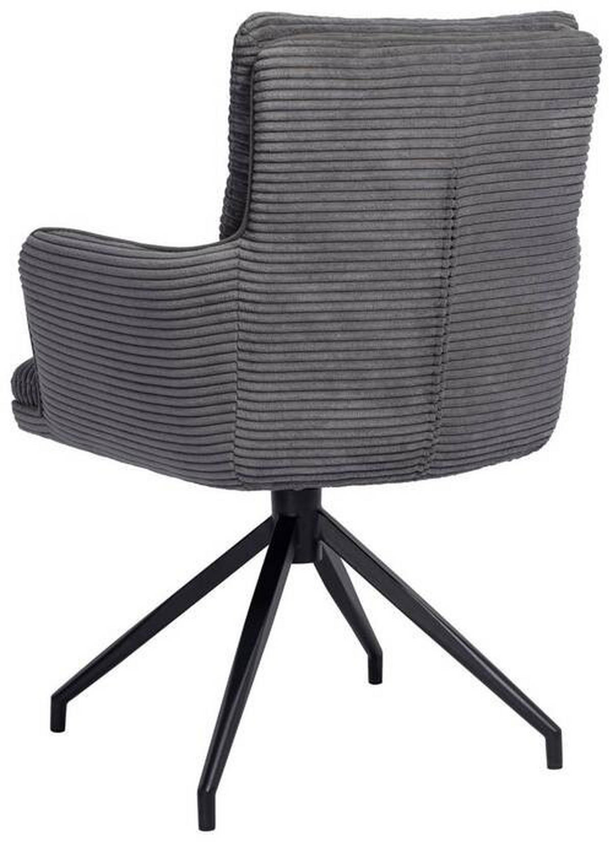 ARMLEHNSTUHL  in Eisen Cord  - Blaugrau/Schwarz, Design, Textil/Metall (66/89/64cm) - Stylife