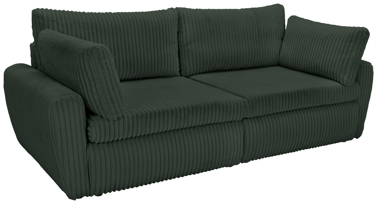 BÄDDSOFFA i manchester, plysch mörkgrön  - svart/mörkgrön, Modern, textil/plast (240/90/120cm) - MID.YOU