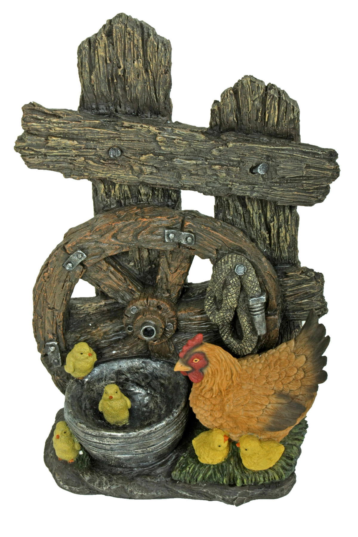 ZAHRADNÍ FONTÁNA - barvy stříbra/hnědá, Basics, plast (21/60,5/40cm)