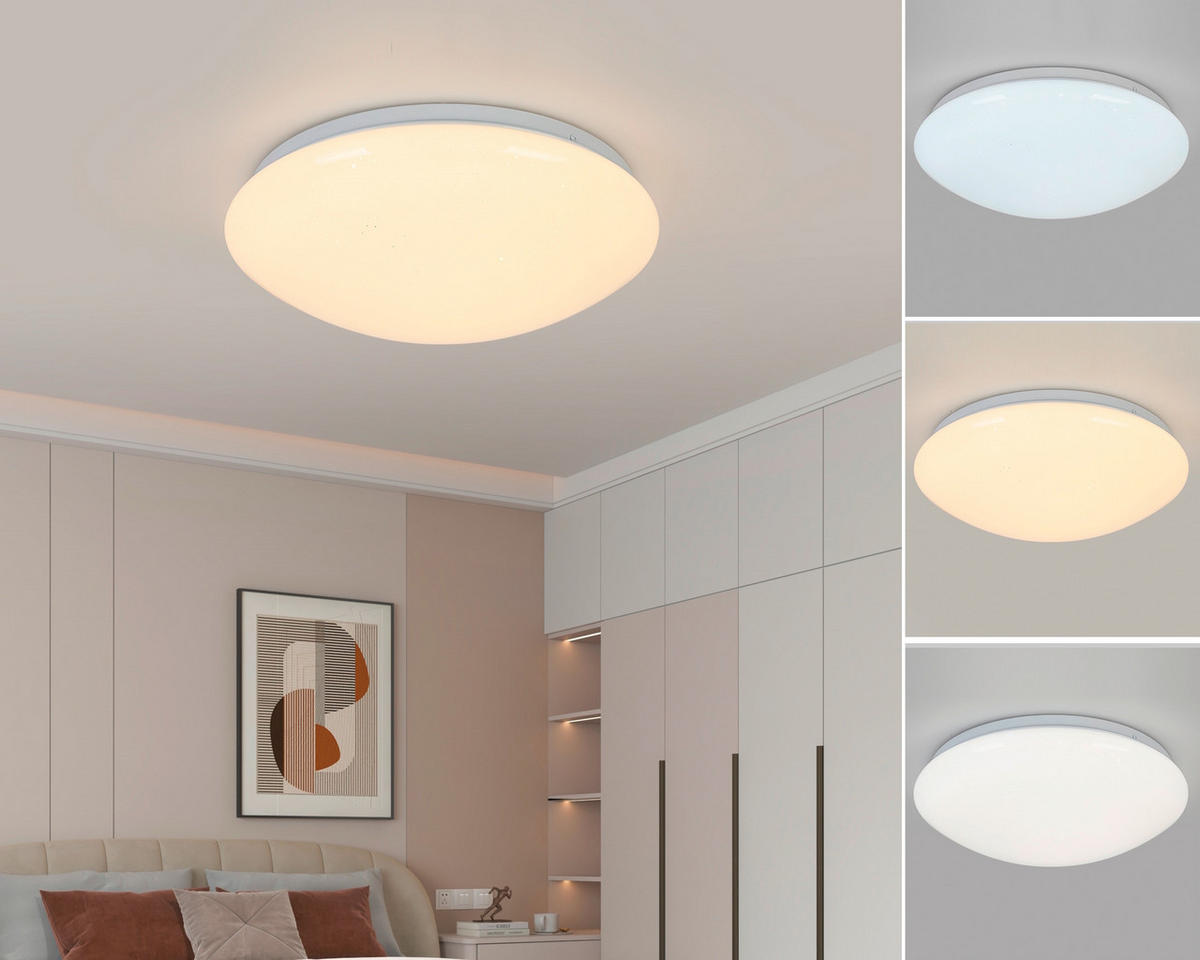 STROPNA LED-SVETILKA   24 W 2600 lm 3000-6500 K 220-240 V  - bela, Basics, kovina/umetna masa (38/8cm) - Boxxx