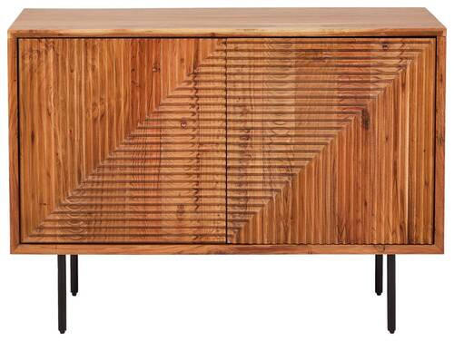 SIDEBOARD  in 100/71/39 cm  - Schwarz/Naturfarben, Design, Holz/Metall (100/71/39cm) - Livetastic