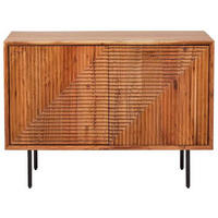 SIDEBOARD  in 100/71/39 cm  - Schwarz/Naturfarben, Design, Holz/Metall (100/71/39cm) - Livetastic