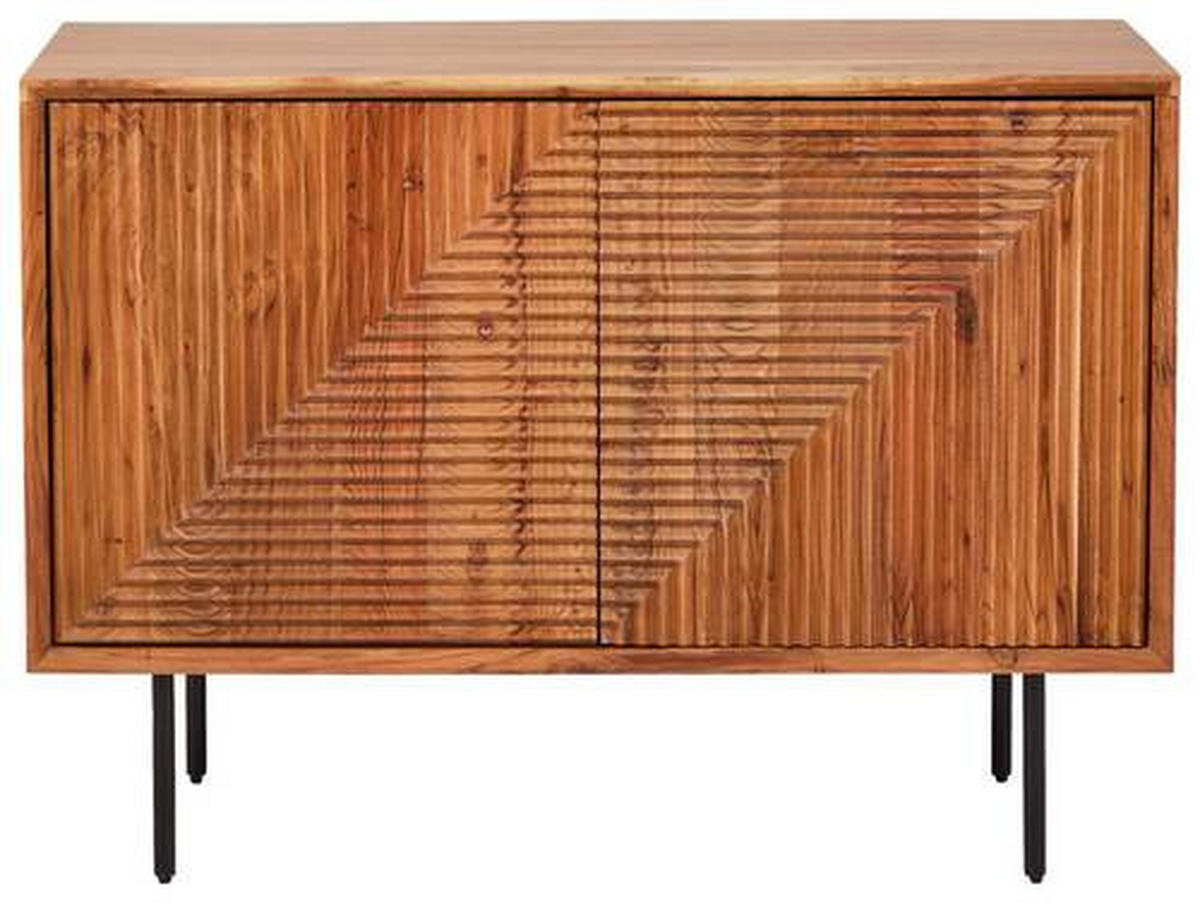 SIDEBOARD  in 100/71/39 cm  - Schwarz/Naturfarben, Design, Holz/Metall (100/71/39cm) - Livetastic
