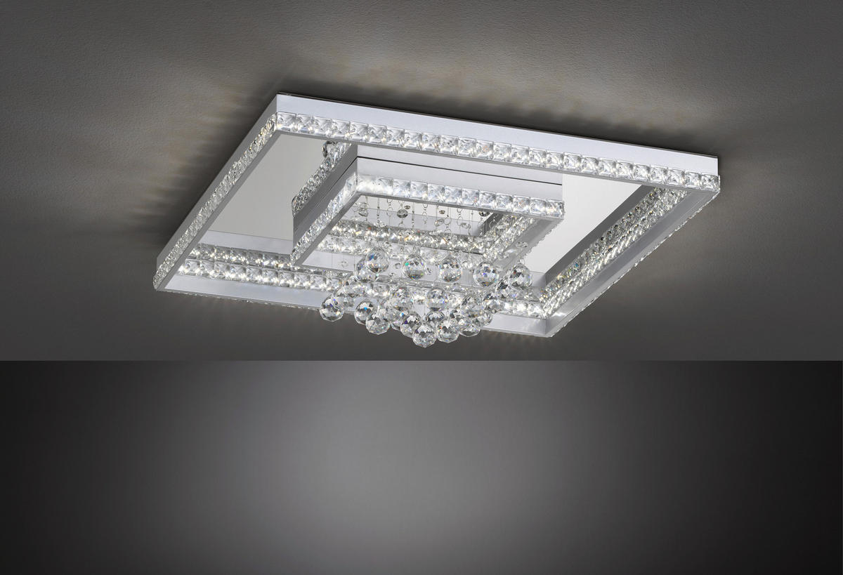STROPNA LED-SVETILKA   51,5 W/3000 lm/3000 - 6000 K// - barve niklja, Konvencionalno, kovina/umetna masa (56,5/56,5/21cm) - Wofi