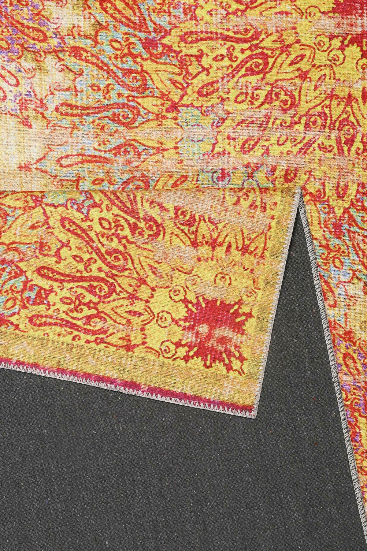 FLACHWEBETEPPICH  Wohnzimmer 140/200 cm Rooftop Orange, Rot, Hellgelb rechteckig  - Rot/Hellgelb, Basics, Textil (140/200cm) - WECON HOME