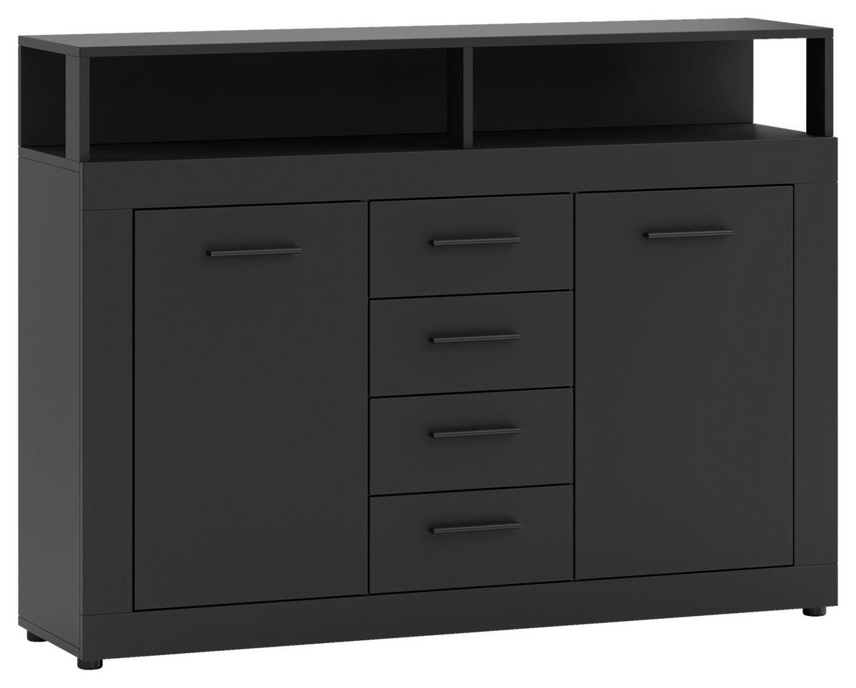 KOMMODE  in 119/96/32 cm  - Anthrazit/Schwarz, Design, Holzwerkstoff/Kunststoff (119/96/32cm) - MID.YOU