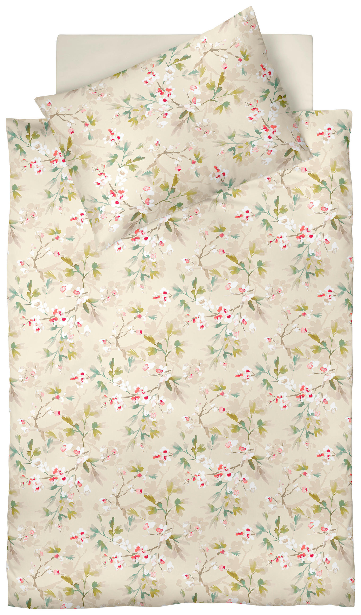 POVLEČENÍ, satén, krémová, bobulová, béžová, curry žlutá, olivově zelená, 140/200 cm - curry žlutá/krémová, Basics, textil (140/200cm) - Fleuresse