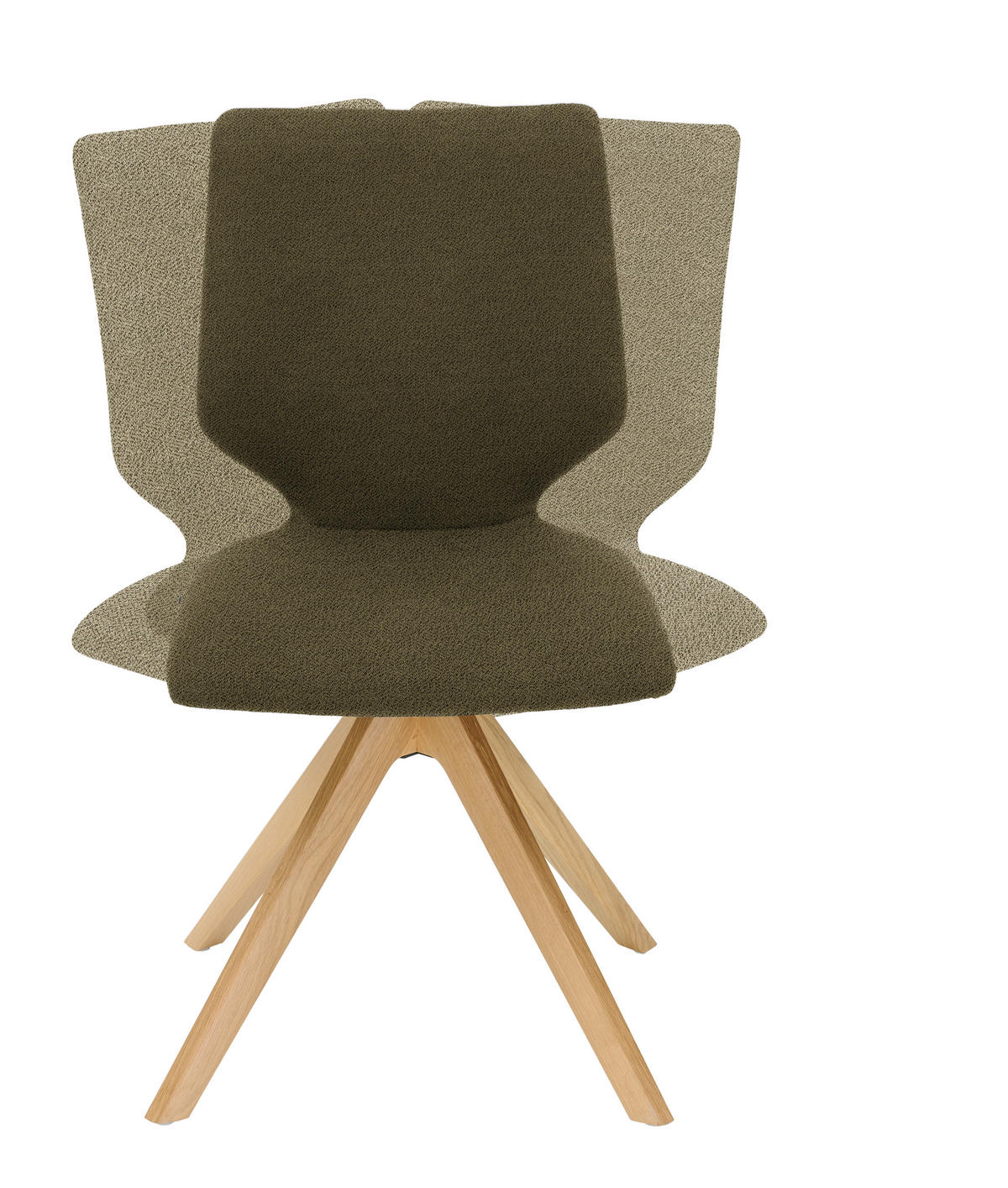 STUHL in Holz, Textil Eichefarben, Olivgrün  - Eichefarben/Olivgrün, Design, Holz/Textil (50/92/64cm) - Venjakob