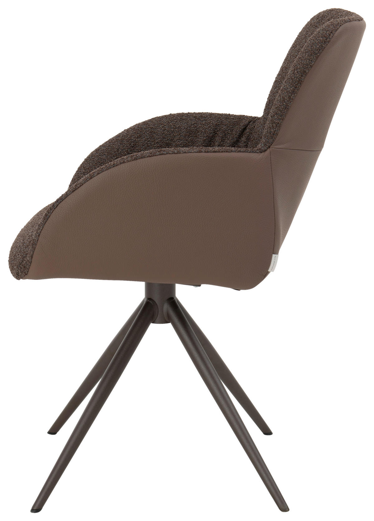 ARMLEHNSTUHL  in beflockt Echtleder pigmentiert  - Hellbraun/Dunkelbraun, Design, Leder/Textil (57/91/61cm) - Bert Plantagie