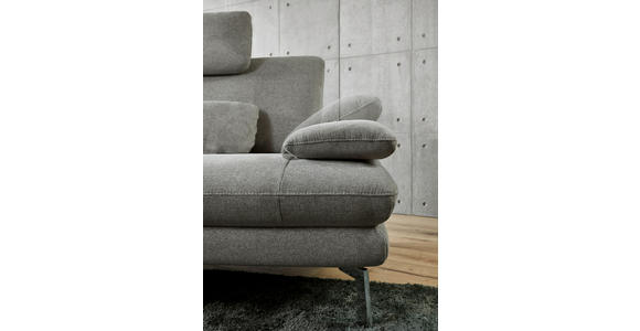 ECKSOFA Grau Webstoff  - Schwarz/Grau, Design, Textil/Metall (184/284cm) - Dieter Knoll