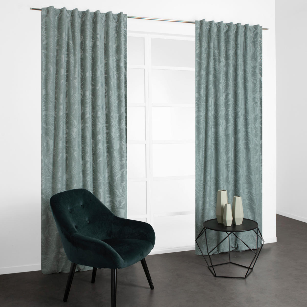 FERTIGVORHANG  blickdicht   135/280 cm  - Salbeigrün, Basics, Textil (135/280cm)