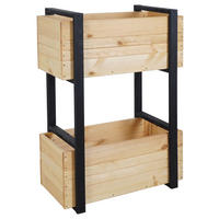 BLUMENKASTEN  - Schwarz/Kieferfarben, Basics, Holz (70/97/38cm) - Siena Garden