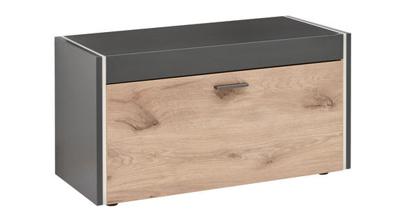 GARDEROBENBANK in 86/43/37 cm - Eichefarben/Grau, Design, Holzwerkstoff/Kunststoff (86/43/37cm) - Hom`in