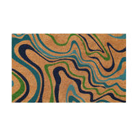 FUßMATTE 60/90 cm Aqua Fusion  - Blau/Beige, KONVENTIONELL, Kunststoff/Textil (60/90cm) - WECON HOME