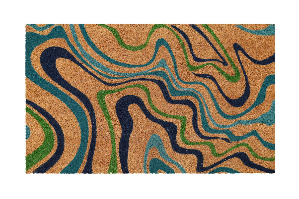 FUßMATTE 60/90 cm Aqua Fusion  - Blau/Beige, KONVENTIONELL, Kunststoff/Textil (60/90cm) - WECON HOME