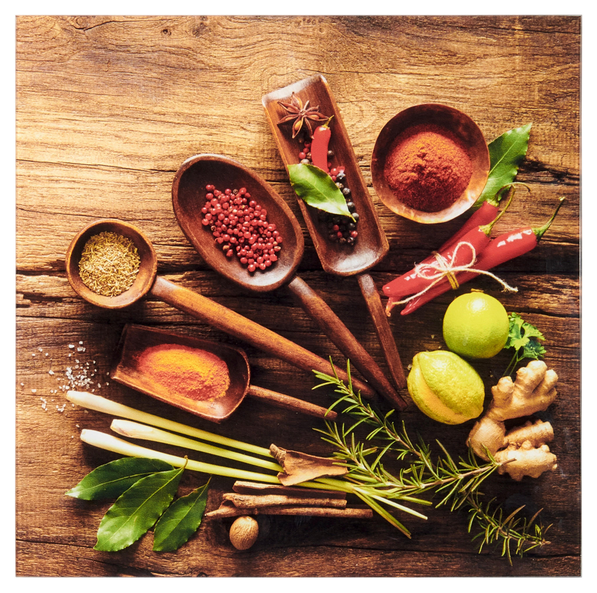 GLASBILD Essen & Trinken 30/30 cm  - Multicolor, Basics, Glas (30/30cm) - Euroart