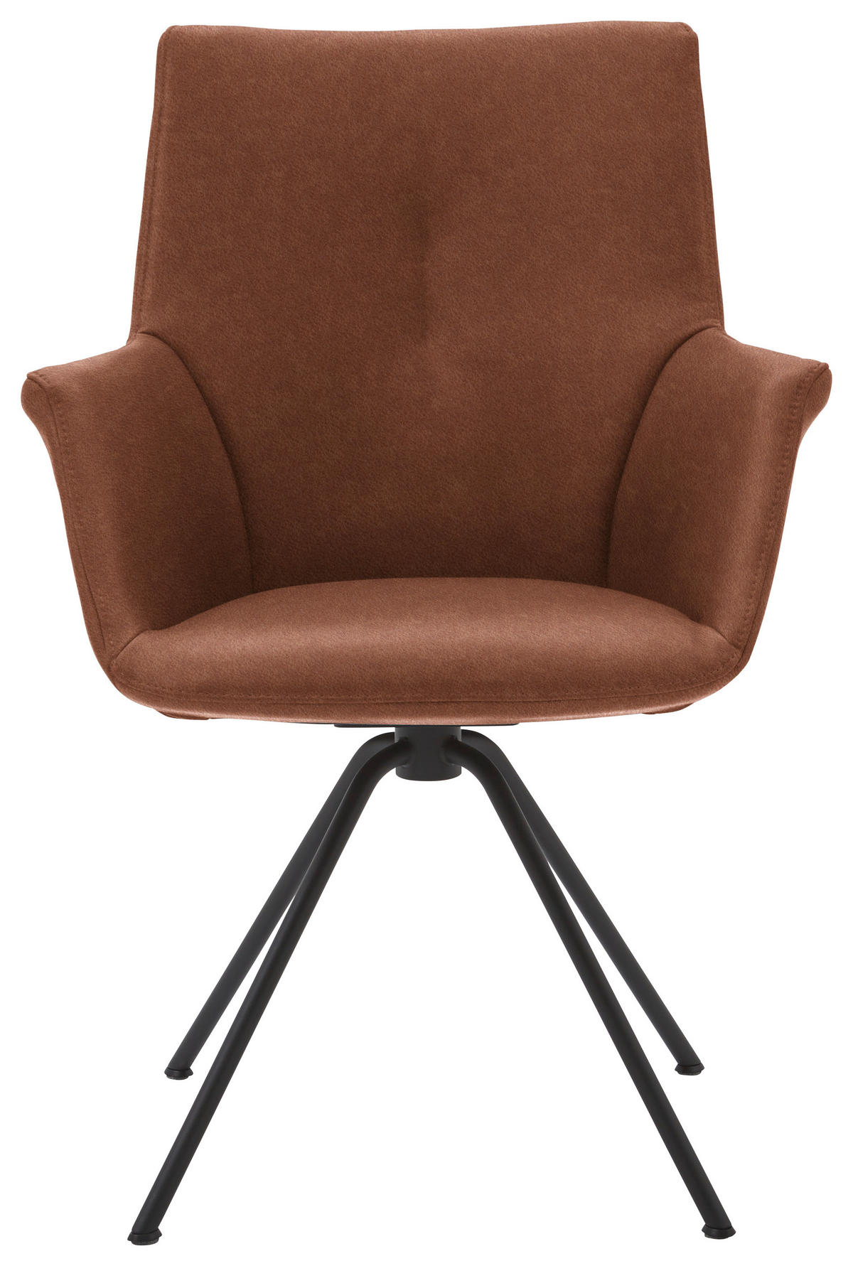 ARMLEHNSTUHL  in Stahl Echtleder pigmentiert  - Kastanienfarben/Schwarz, Design, Leder/Metall (60/90/61cm) - Dieter Knoll