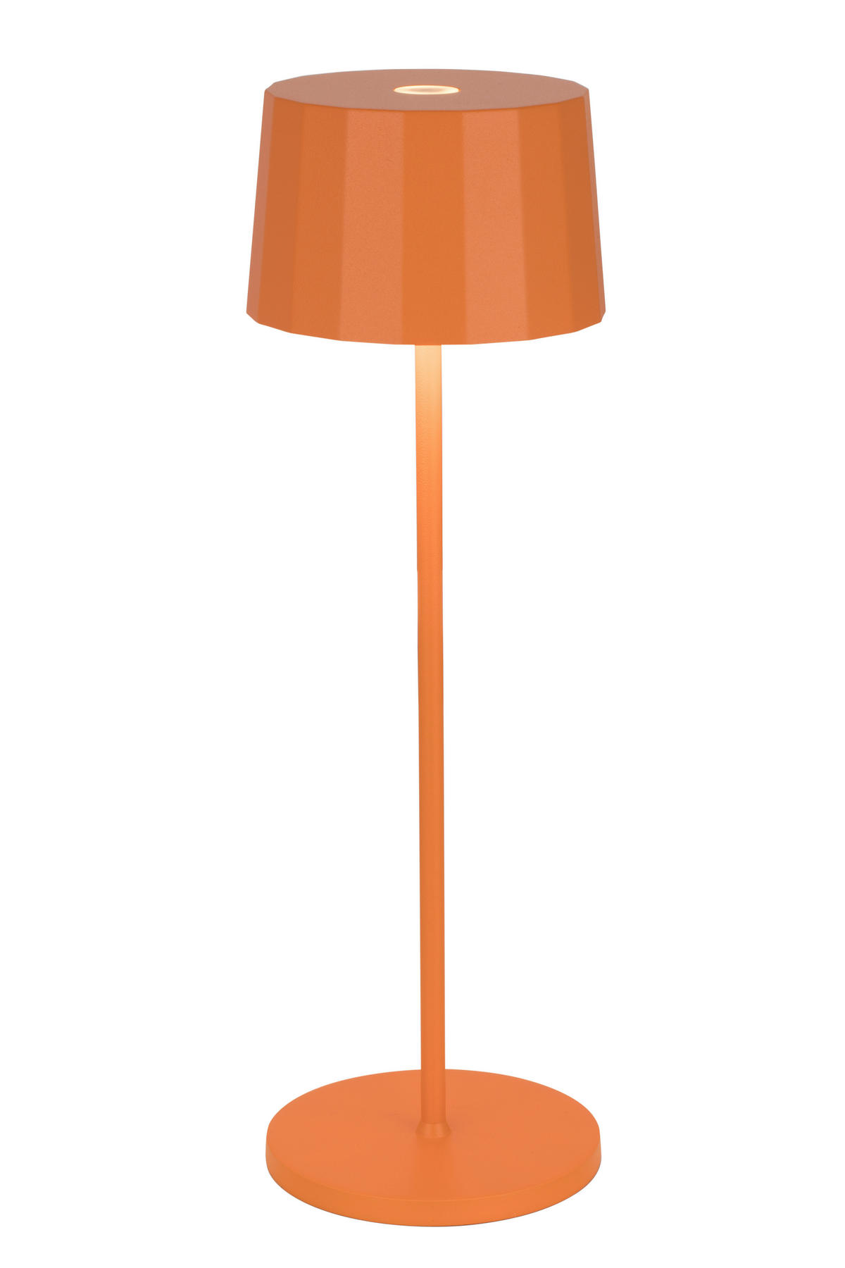 AKKU-TISCHLEUCHTE - Dunkelorange, Trend, Kunststoff/Metall (11/35cm) - Dieter Knoll