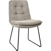 STUHL - Sandfarben/Schwarz, Design, Textil/Metall (50/90/68cm) - Johann Jakob