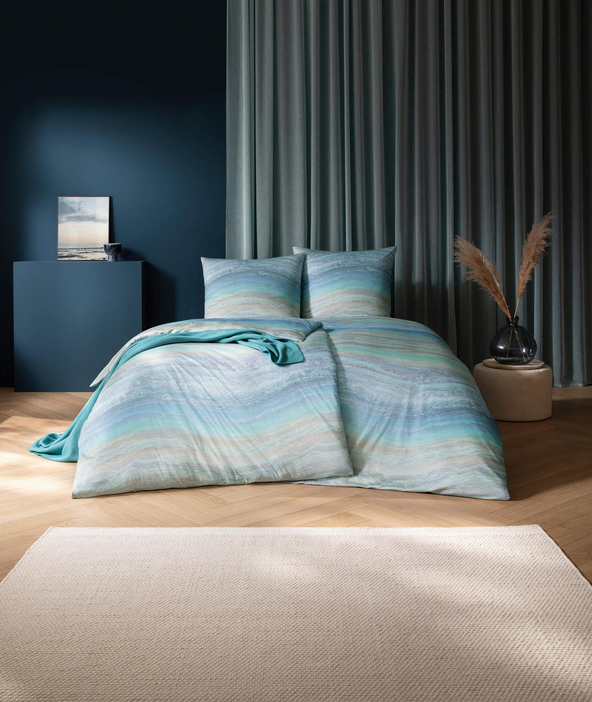 BETTWÄSCHE Atelier 155/220 cm  - Hellblau, Design, Textil (155/220cm) - Estella