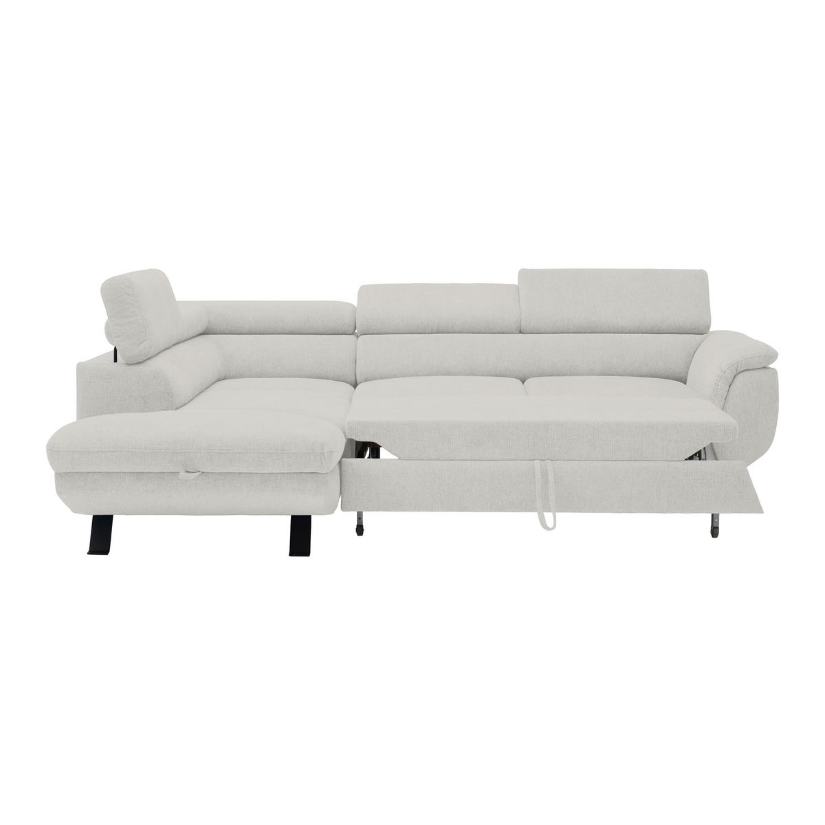 HÖRNSOFFA i vävt tyg gråvit  - gråvit/svart, Modern, metall/textil (198/257cm) - MID.YOU