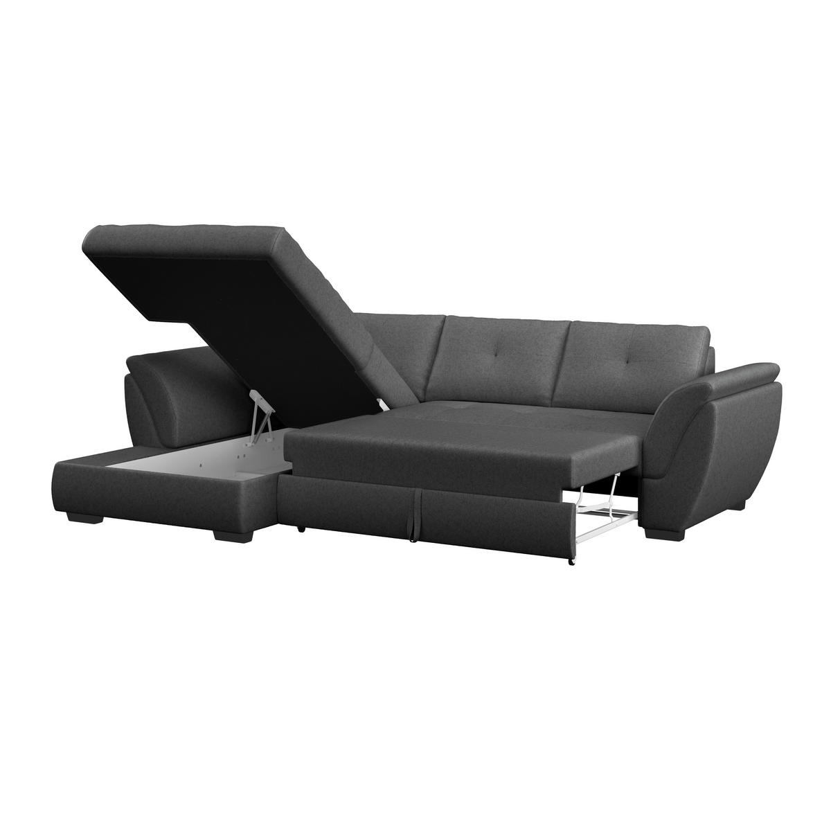 ECKSOFA Anthrazit Webstoff  - Anthrazit/Schwarz, Design, Kunststoff/Textil (187/278cm) - Livetastic