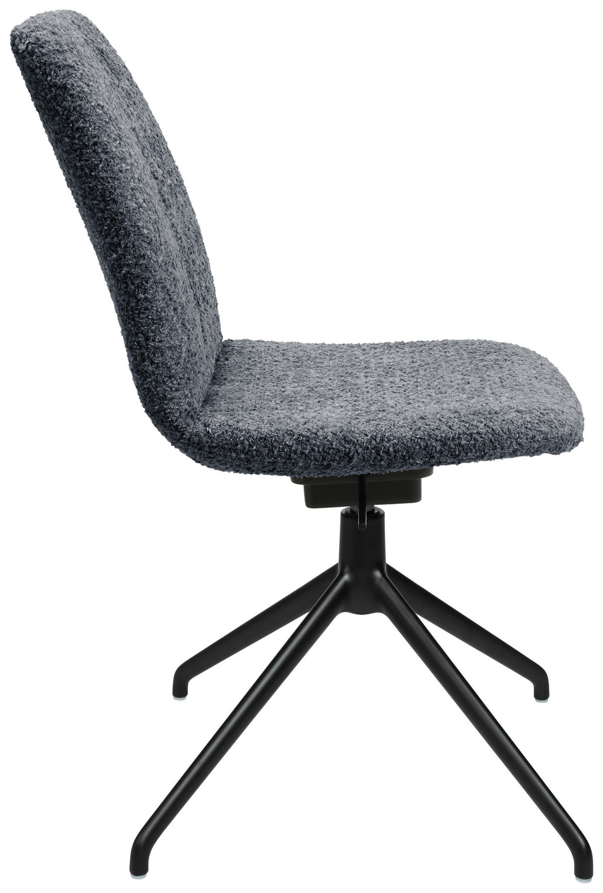 STUHL  in Aluminium Bouclé  - Dunkelgrau/Schwarz, Design, Textil/Metall (46/81,5-84,5/55cm) - Johann Jakob