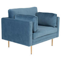 SESSEL in Blau, Goldfarben  - Blau/Goldfarben, Design, Textil/Metall (110/84/86cm) - Livetastic
