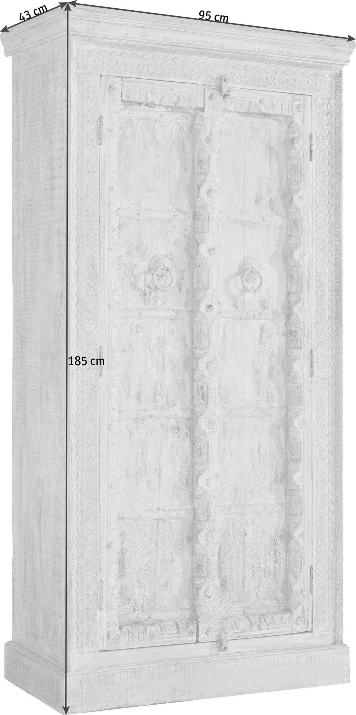 MEHRZWECKSCHRANK 90-95/180-185/43 cm  in Naturfarben, Türkis  - Türkis/Creme, LIFESTYLE, Holz/Metall (90-95/180-185/43cm) - Landscape