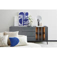 SIDEBOARD  in 166/76,3/41,5 cm  - Schwarz/Grau, Design, Glas/Holzwerkstoff (166/76,3/41,5cm) - Novel