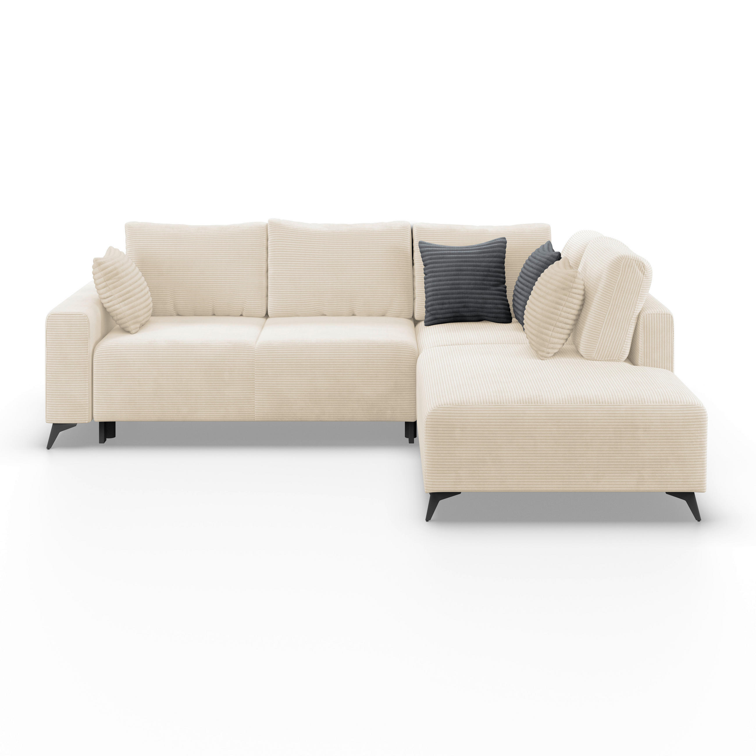 Ecksofa Mit Schlaffunktion Viktor Creme Cord 270x212 Cm