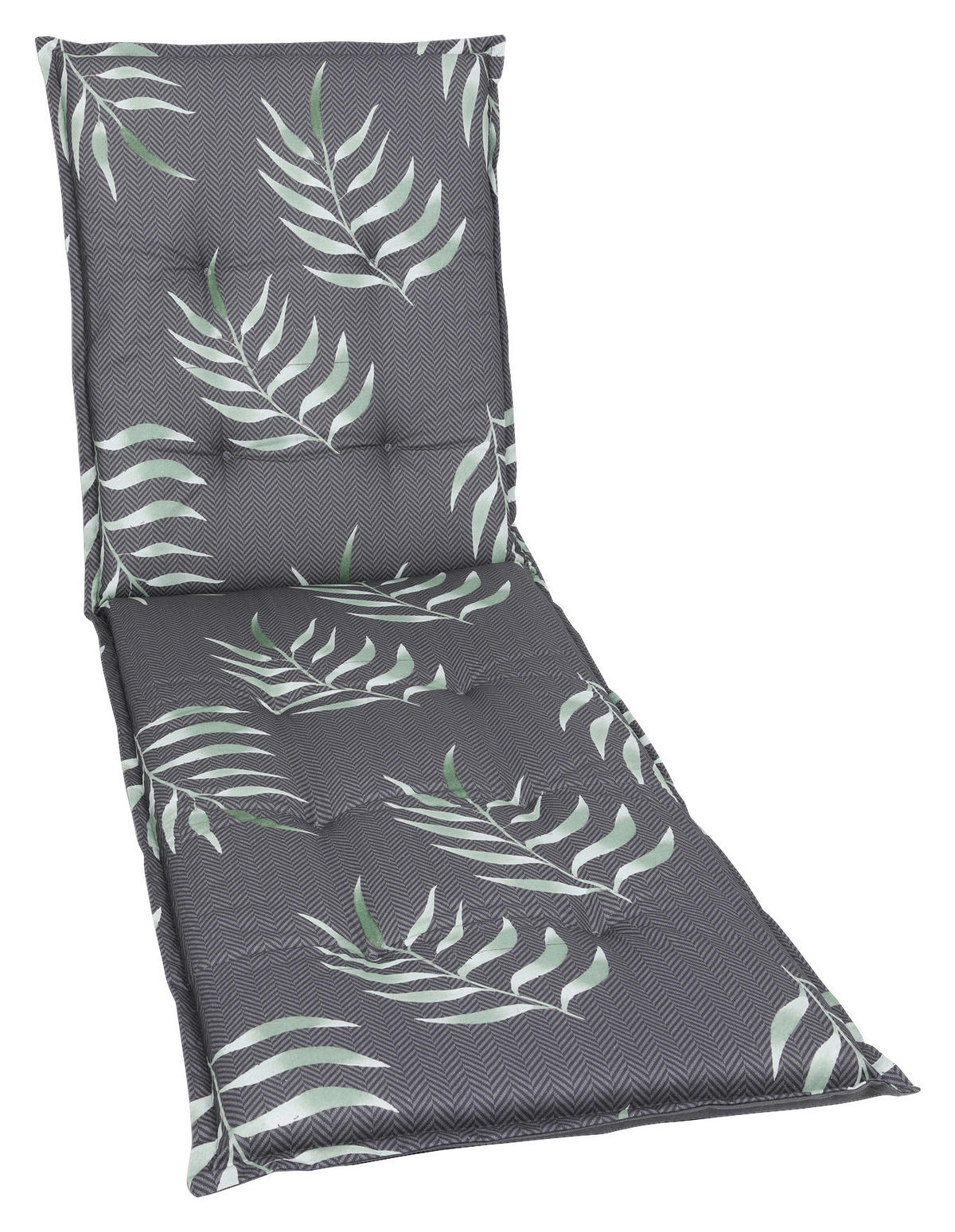 LIEGENAUFLAGE in Anthrazit Blätter  - Anthrazit, Design, Textil (60/7/190cm)