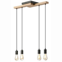 DECKENLEUCHTE    64/84/150 cm  - Honigeiche/Schwarz, Natur, Holz/Metall (64/84/150cm)